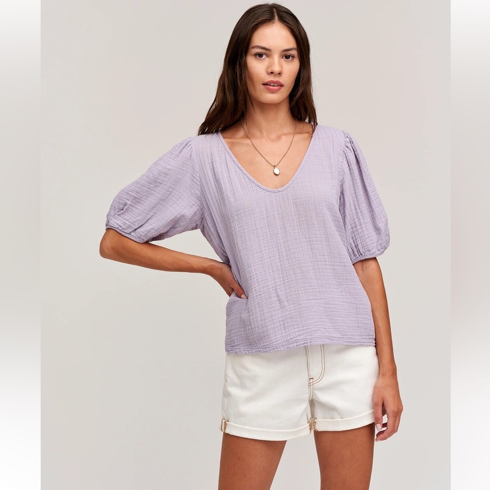 Velvet Louisa lantern shape linen blouse L